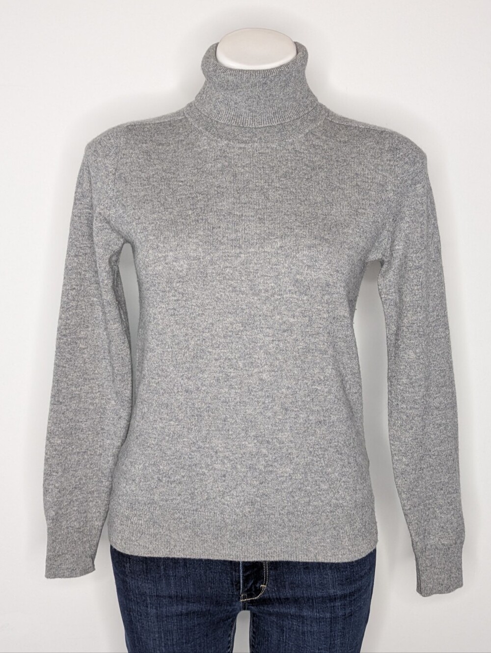 Quince Grey Cashmere Turtleneck Long Sleeve Sweater XS
